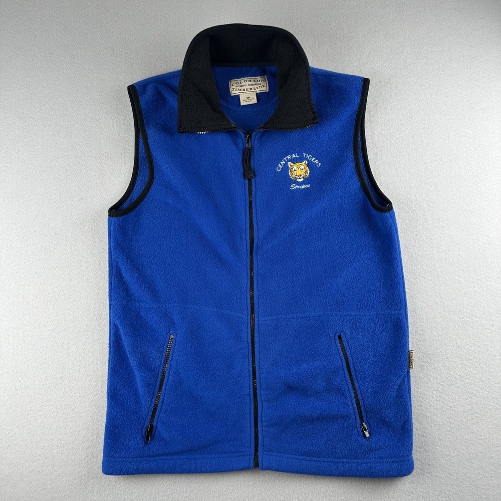 Colorado Timberline Fleece Vest Men Small Blue Central Tigers Embroidered Zip
